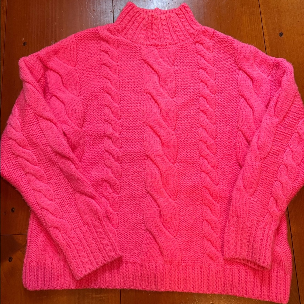 Anthropologie Pink Cable knit sweater